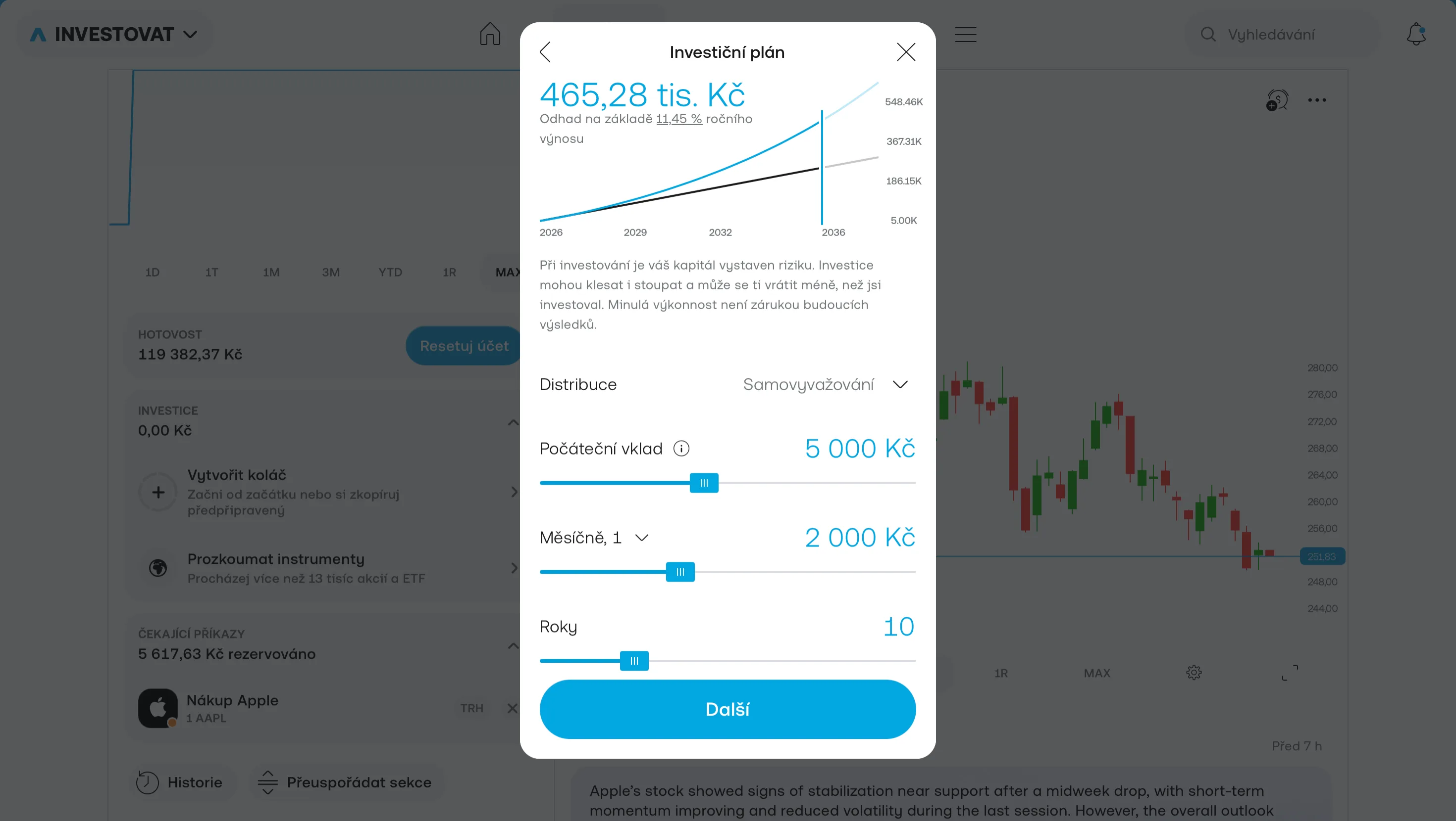 Trading 212 — investiční plán s odhadem výnosu